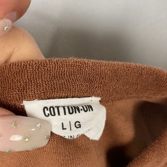 Cotton ON Caramel Brown Terrycloth Bralette Cropped Tank - Size Large - Picture 4 of 10